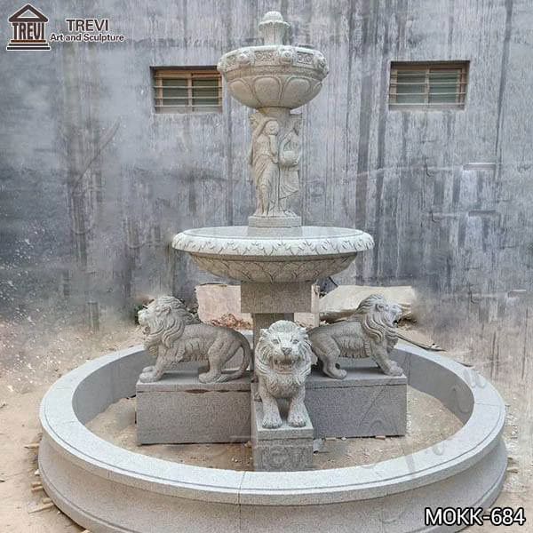 Customized Polished Granite Tiered Fountain Simple