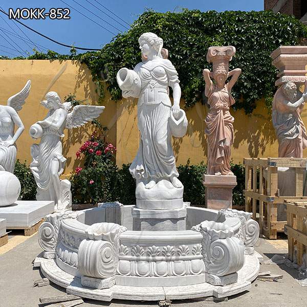 Marble Woman Water Fountain for Garden