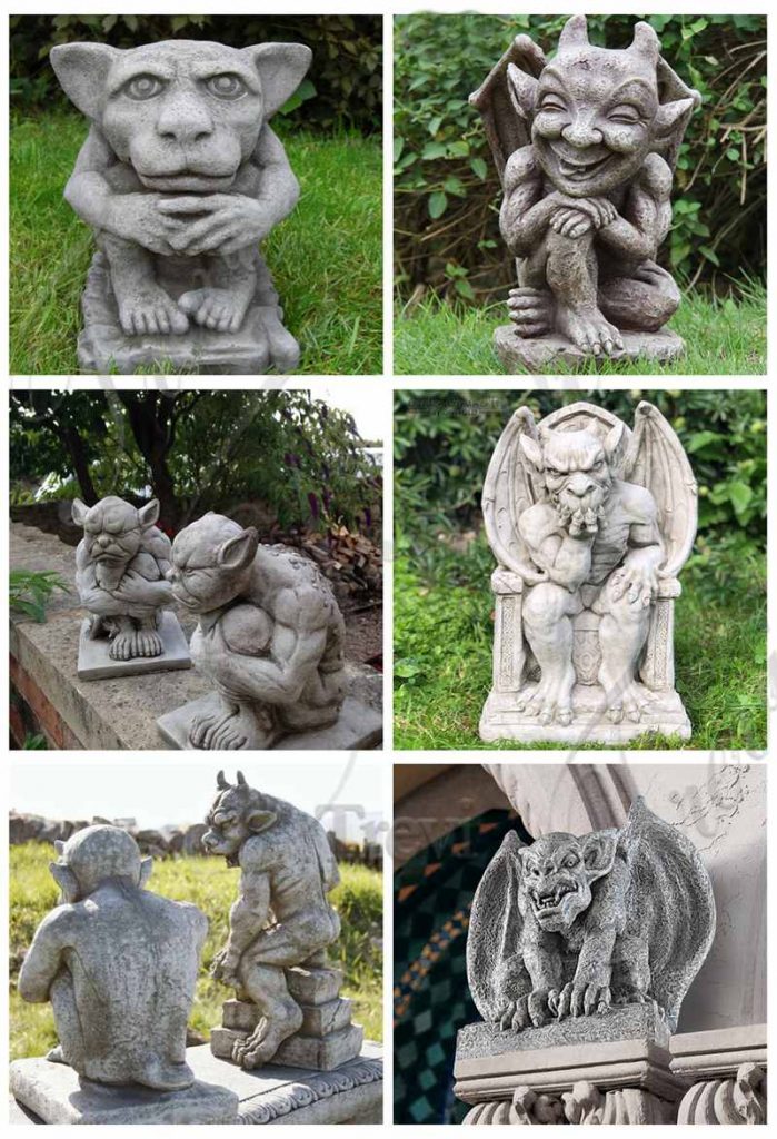 Outdoor stone garden gargoyles statues for sale TMA43 Trevi Marble