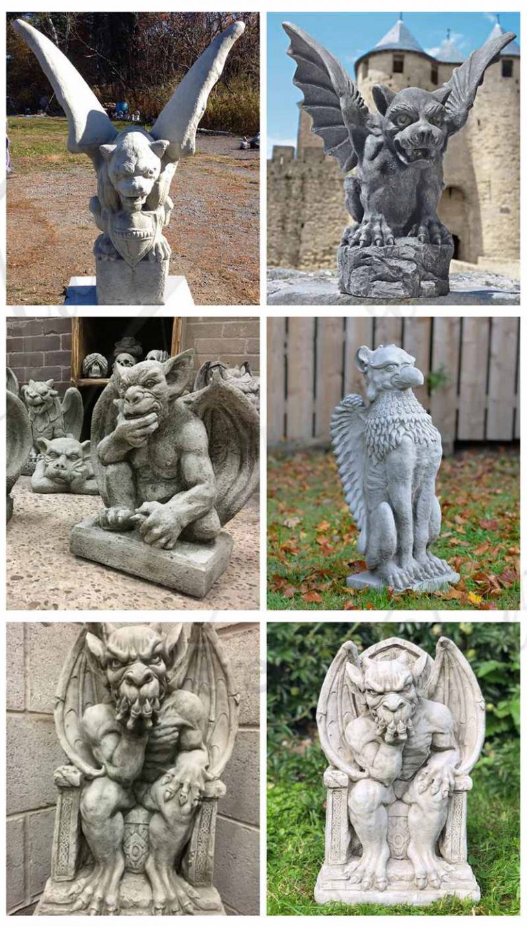 Outdoor stone garden gargoyles statues for sale TMA43 Trevi Marble