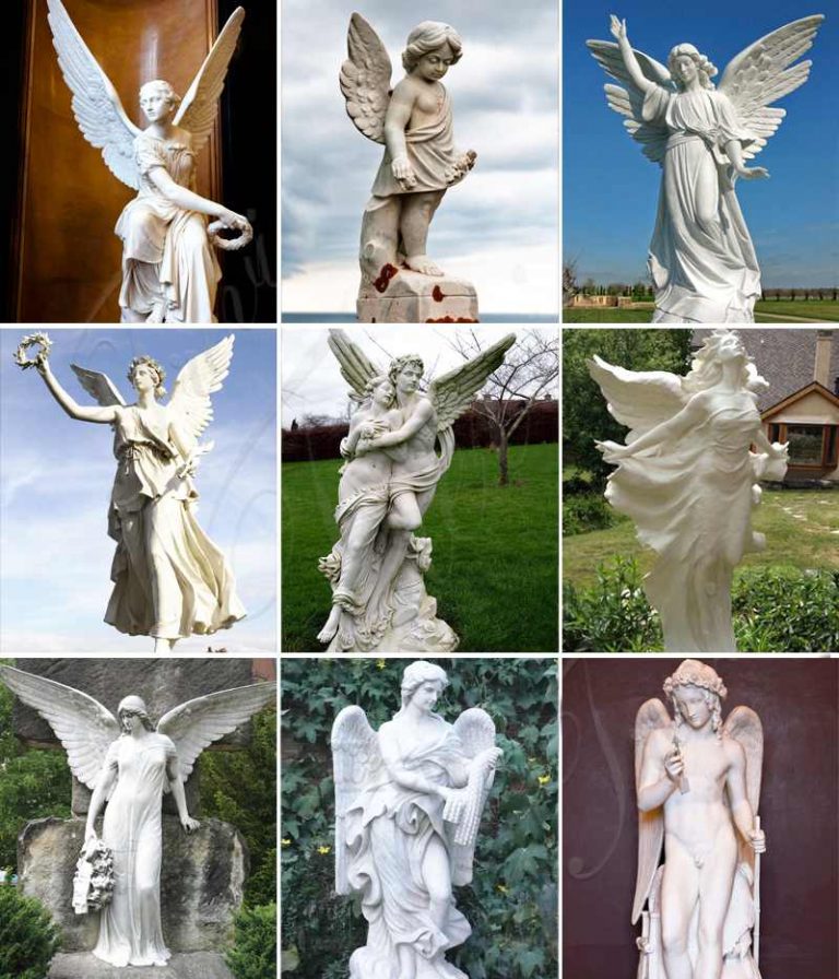 White Marble Catholic St Michael the Archangel Outdoor Statue MOKK401