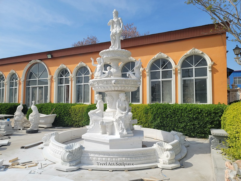 large marble poseidon fountain