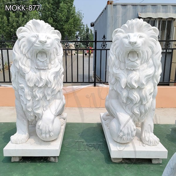 Large Marble Lion Statues Group for Sale China Factory MOKK-877 (1)