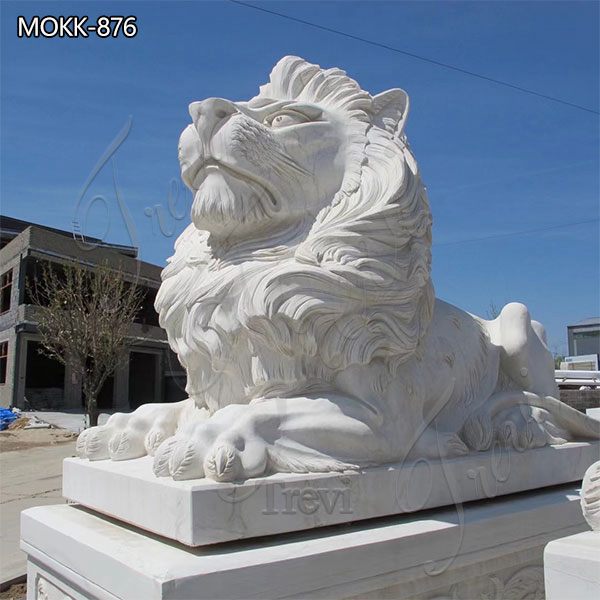 Large Marble Lying Lion Statues for Sale China Factory MOKK-876 (2)