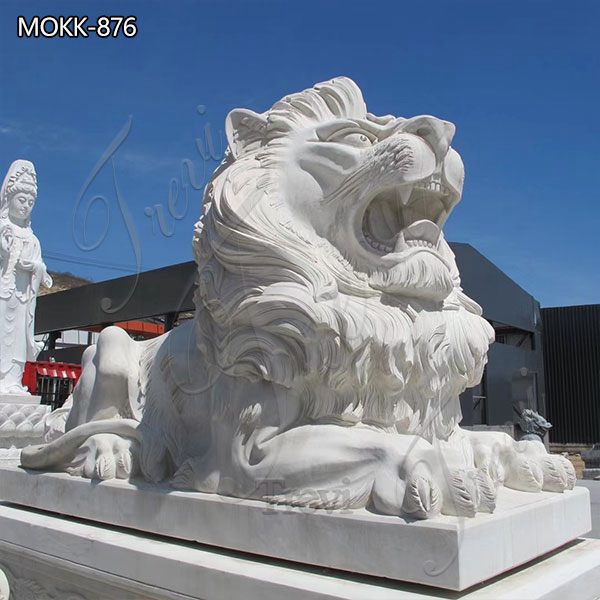 Large Marble Lying Lion Statues for Sale China Factory MOKK-876 (3)