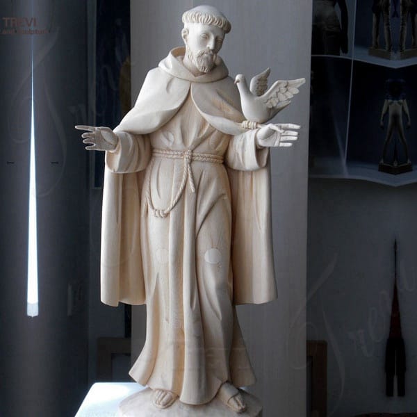 Life Size White Marble Religion St. Francis Statue for Sale CHS-711