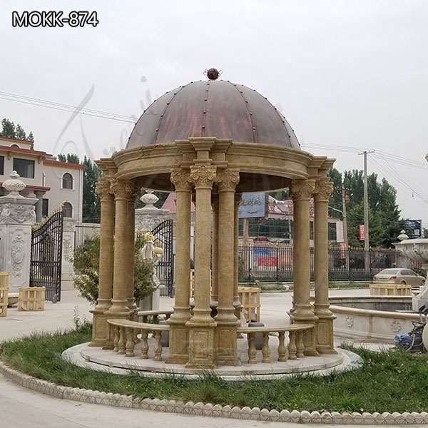 Vintage Style Marble Gazebo Garden Decoration Supplier MOKK-874 (1)