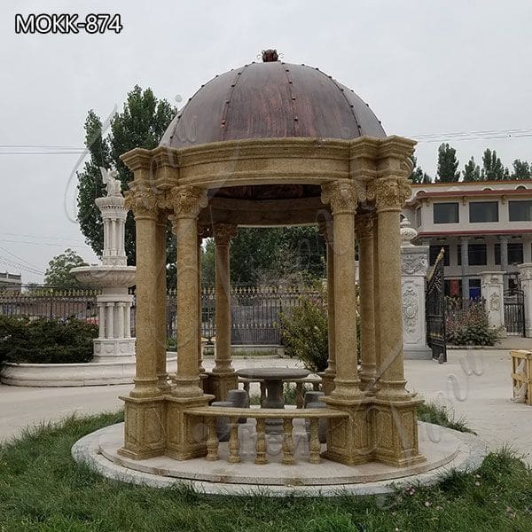 Vintage Style Marble Gazebo Garden Decoration Supplier MOKK-874 (3)