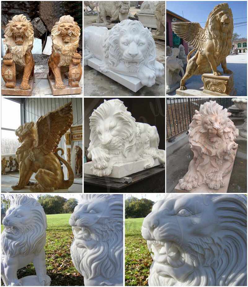 Garden Marble Lion Statues