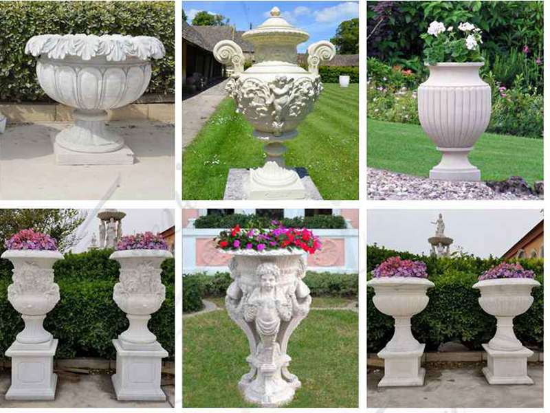 marble flower pot