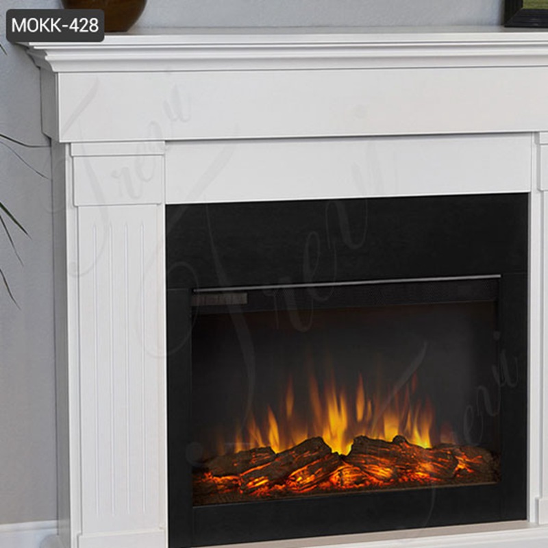 white marble fireplace