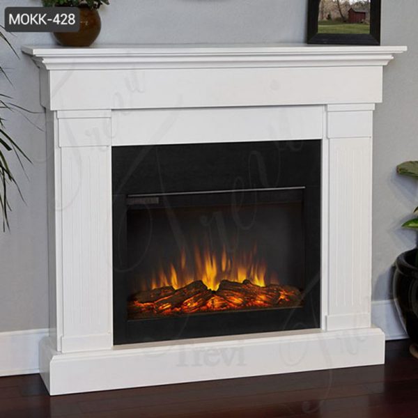 Hand Carved White Marble Fireplace Mantel Manufacturer MOKK-428