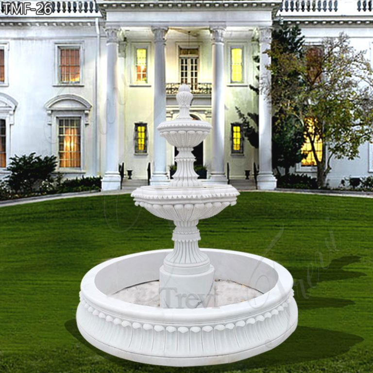 Garden Outdoor White Marble Water Fountain for Sale TMF-26