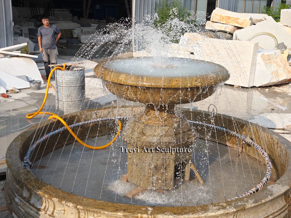 large granite tiered garden fountain