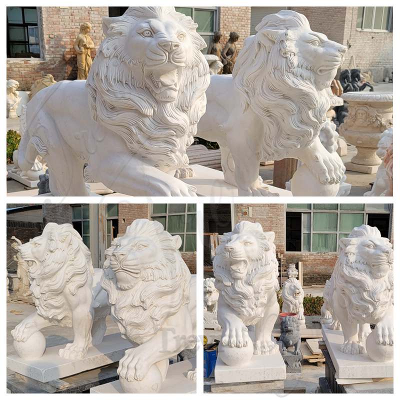 garden lion statues