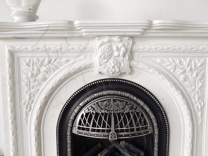 hand carved marble fireplace mantel