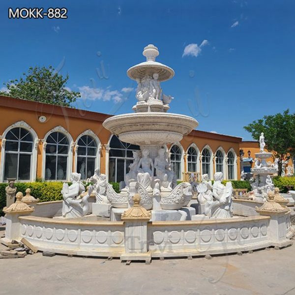 Palatial Large Marble Fountains Hand-Carved Garden Decor for Sale MOKK-882