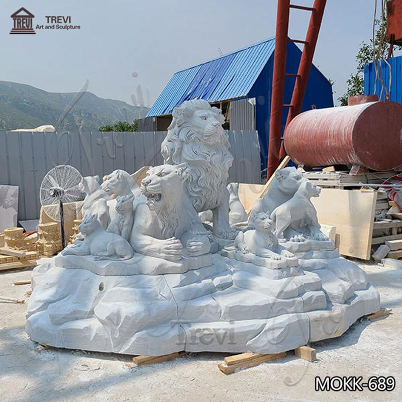 outdoor lion statue