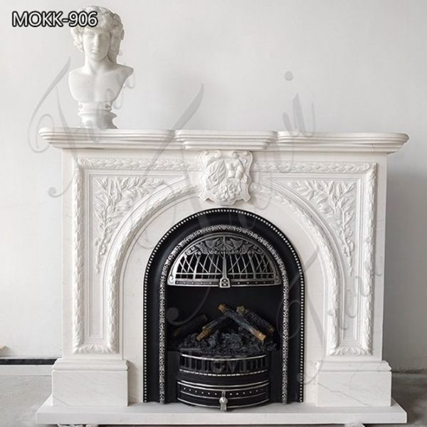 White Marble Fireplace Mantel Home Classical Art Decor for Sale MOKK-906