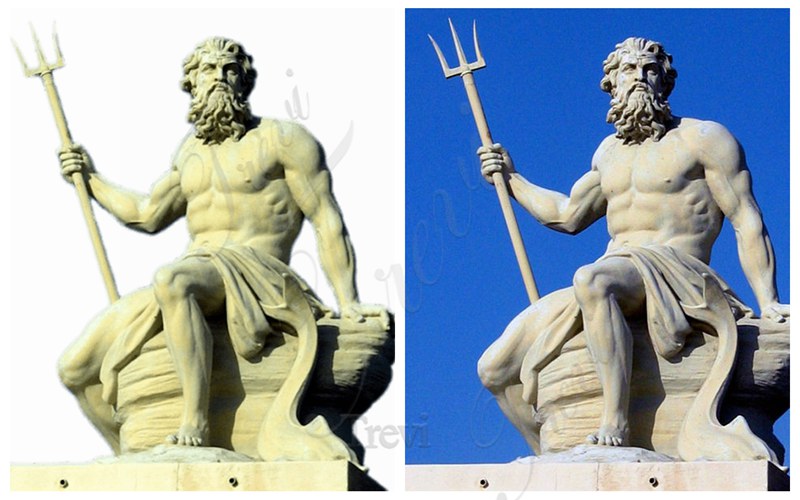 A Popular White Poseidon Statue