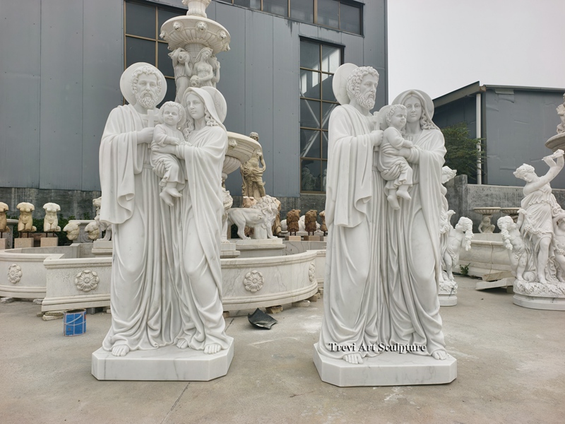 marble holy family statue