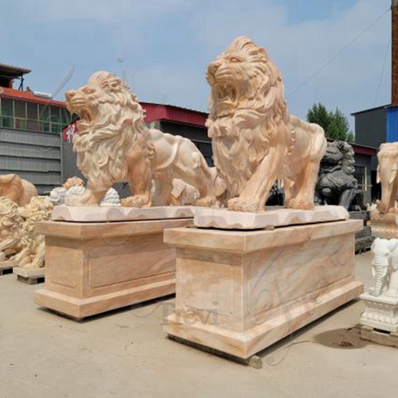 Marble Lion Statue Detail