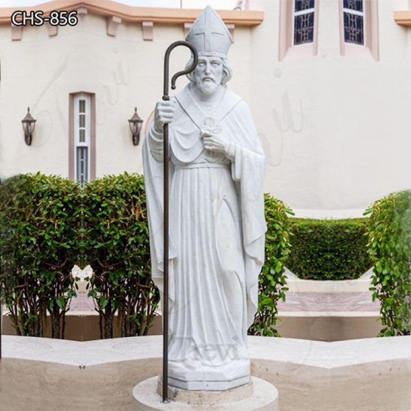 Outdoor Marble St.Patrick Statue Catholic Church Decor Factory Supplier CHS-856