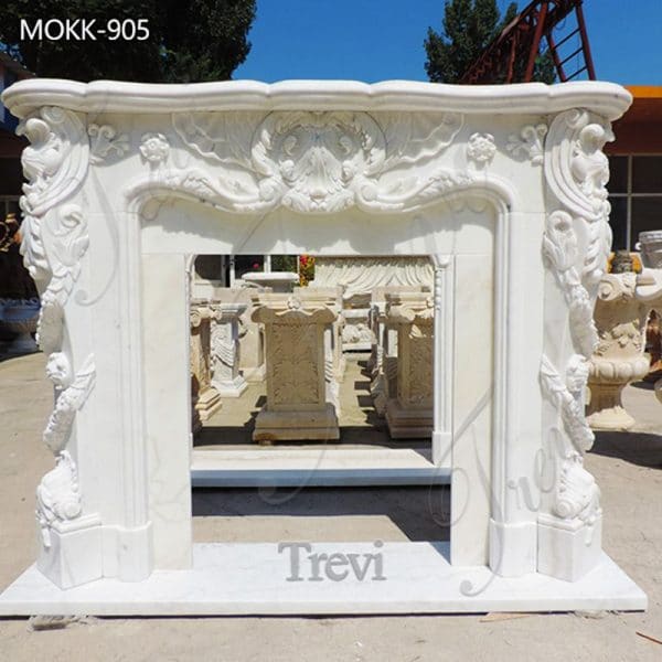 Marble Fireplace Overmantel Details: