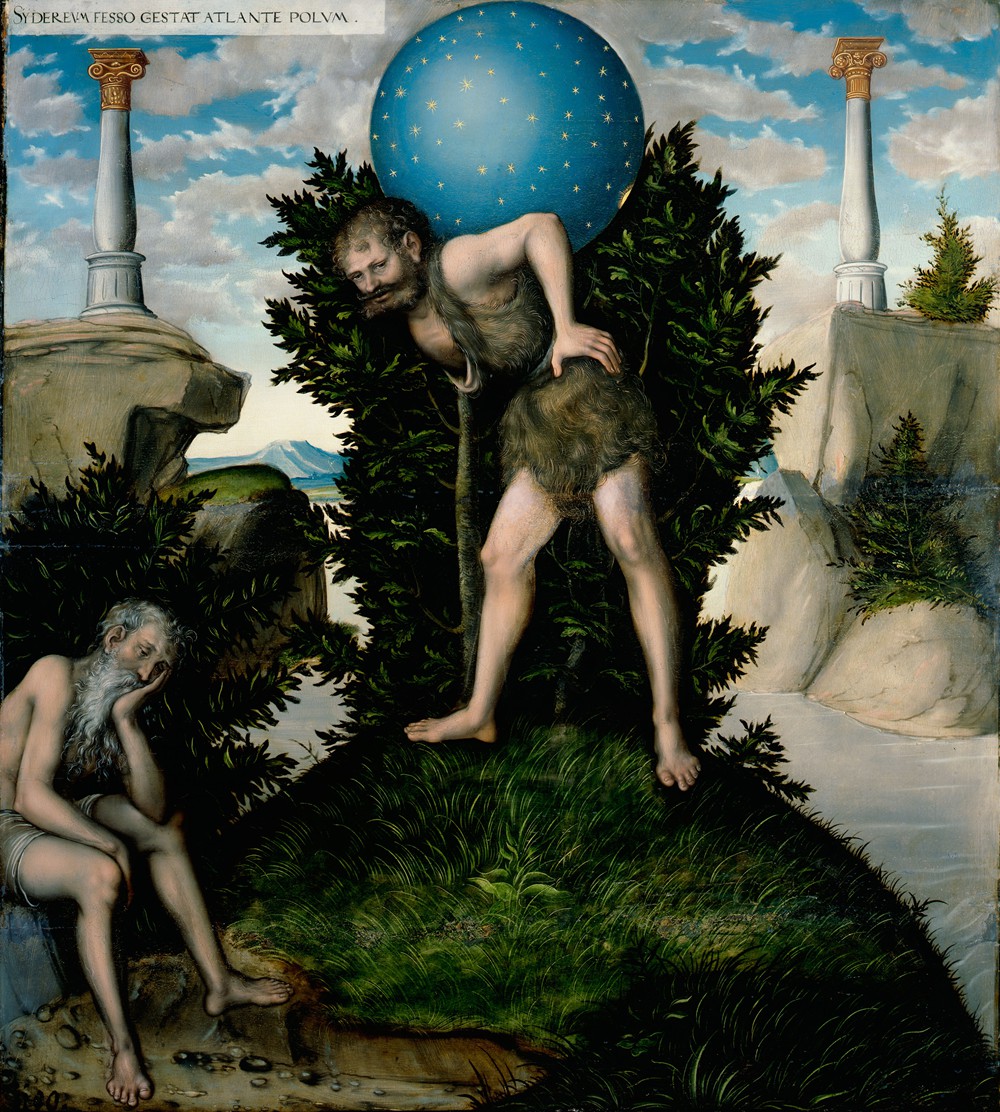 herkules und atlas by lucas cranach the elder