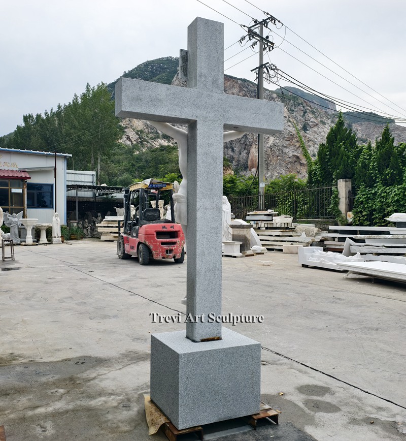 marble crucified jesus christ statue details