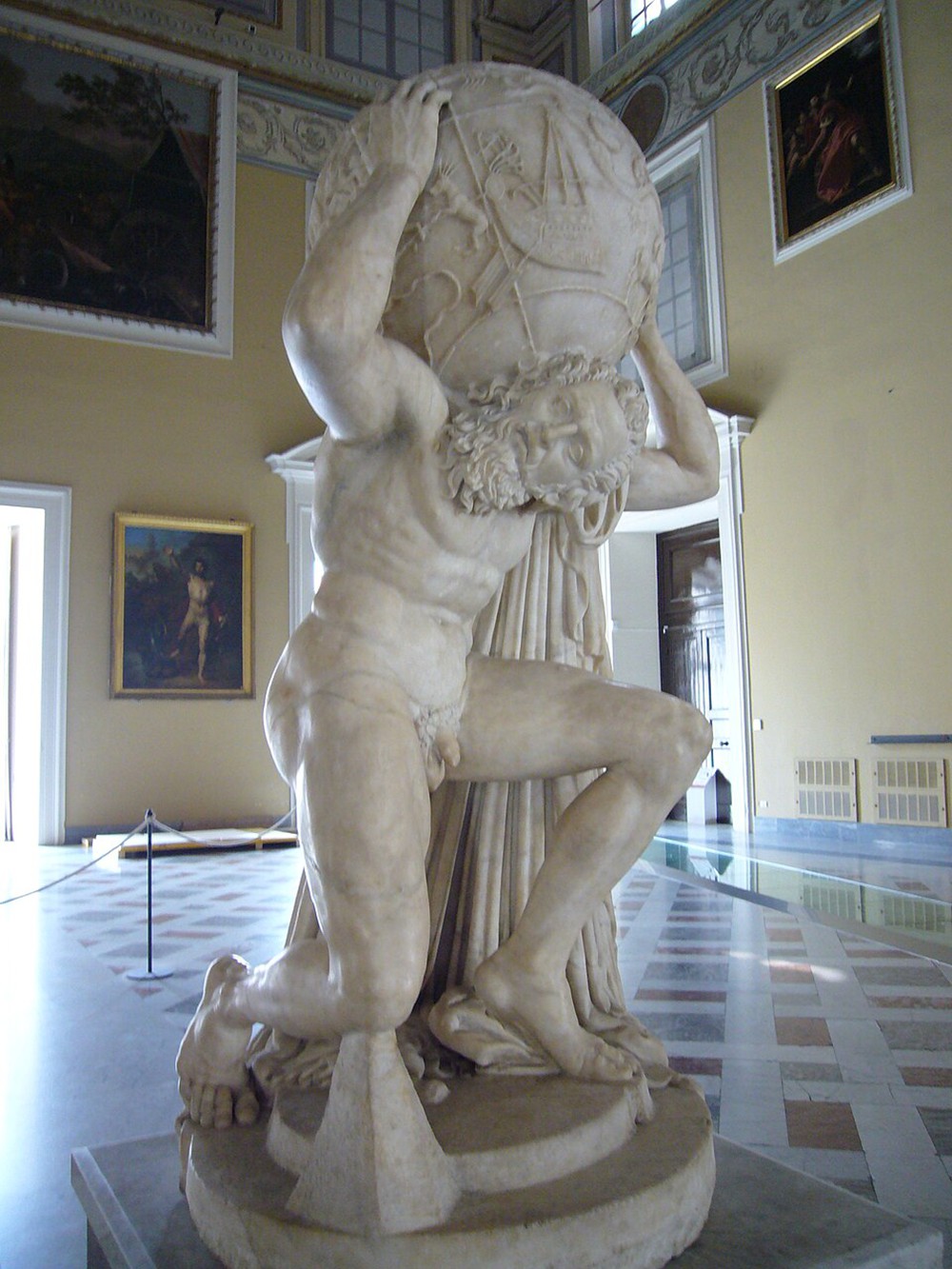 the farnese atlas, the oldest surviving depiction of the celestial sphere as a celestial globe.