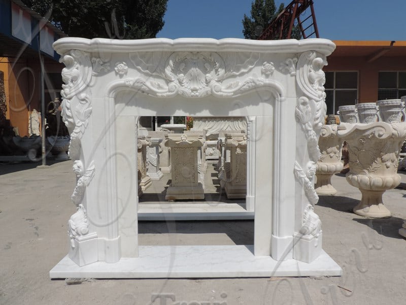 Marble Fireplace Overmantel Details: