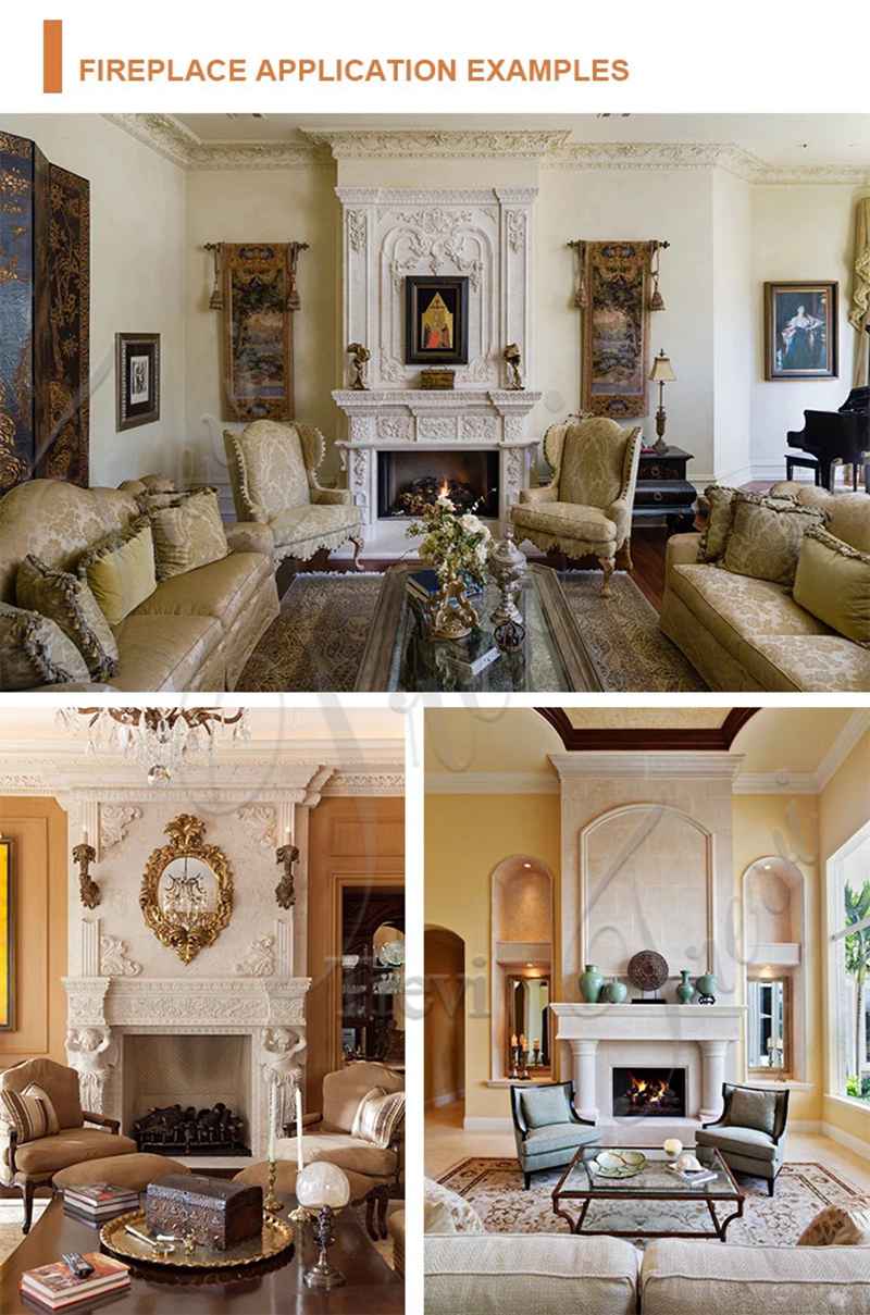French Fireplace Style Features: