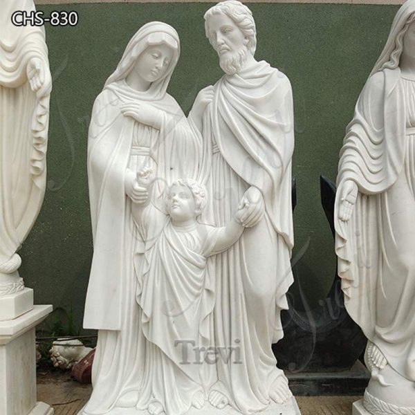 White Large Marble Outdoor Holy Family Garden Statue for Sale CHS-830