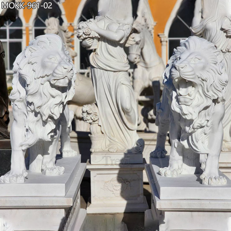 Details Of The Marble Lion Sculpture