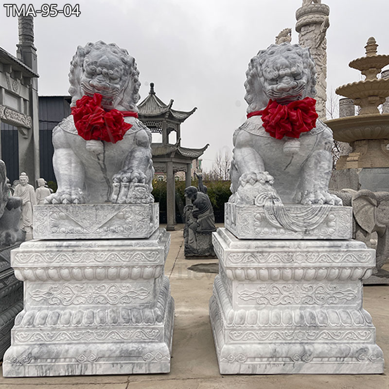 marble foo dog lion statue for sale