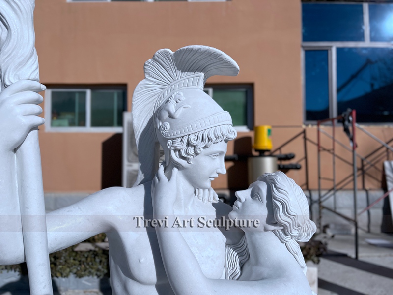 marble mars and venus sculpture details