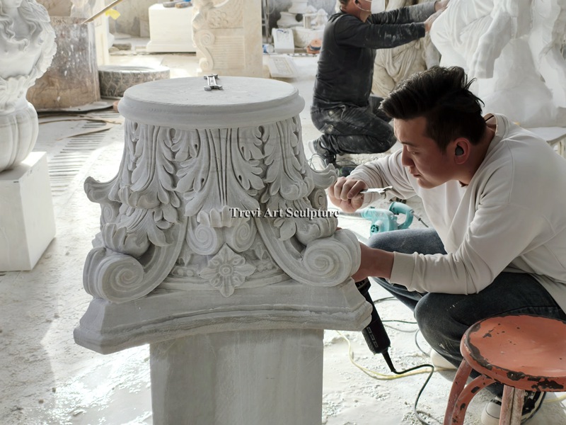 marble outdoor ancient roman columns carving process