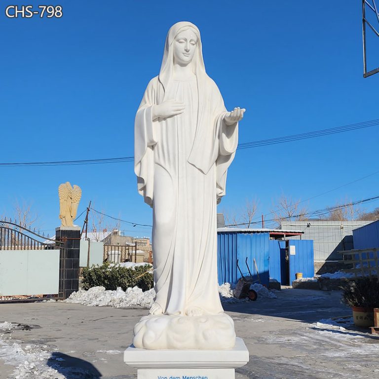 White Marble Catholic Outdoor Statues Virgin Mary for Sale 1