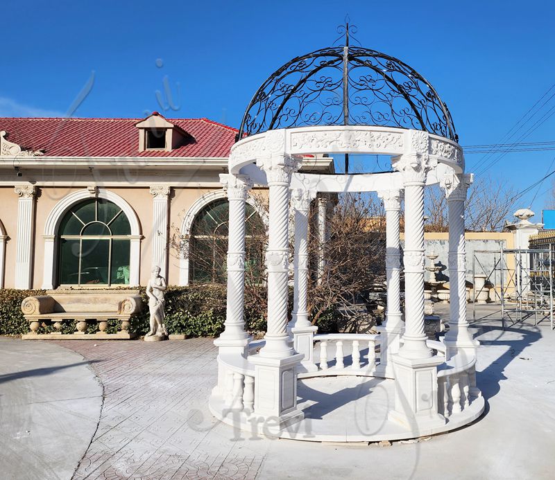 White marble column gazebo