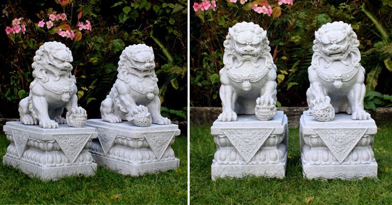 Marble Lion Statue Details: