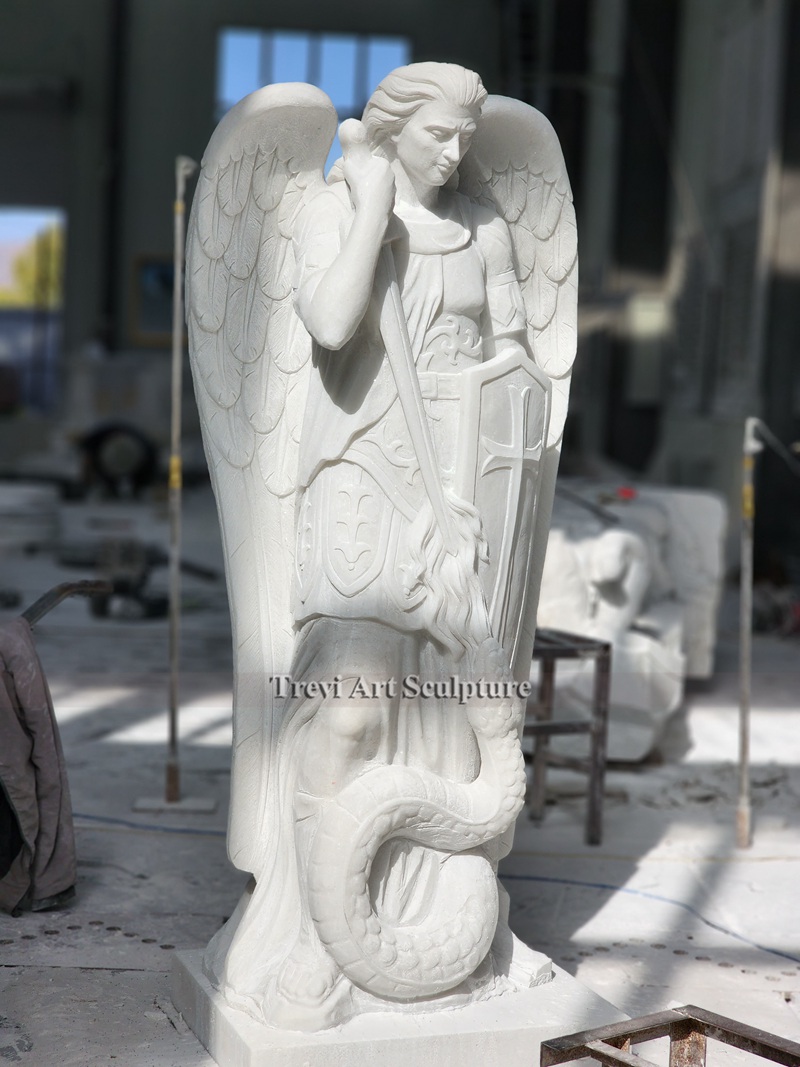 marble saint michael the archangel garden statues