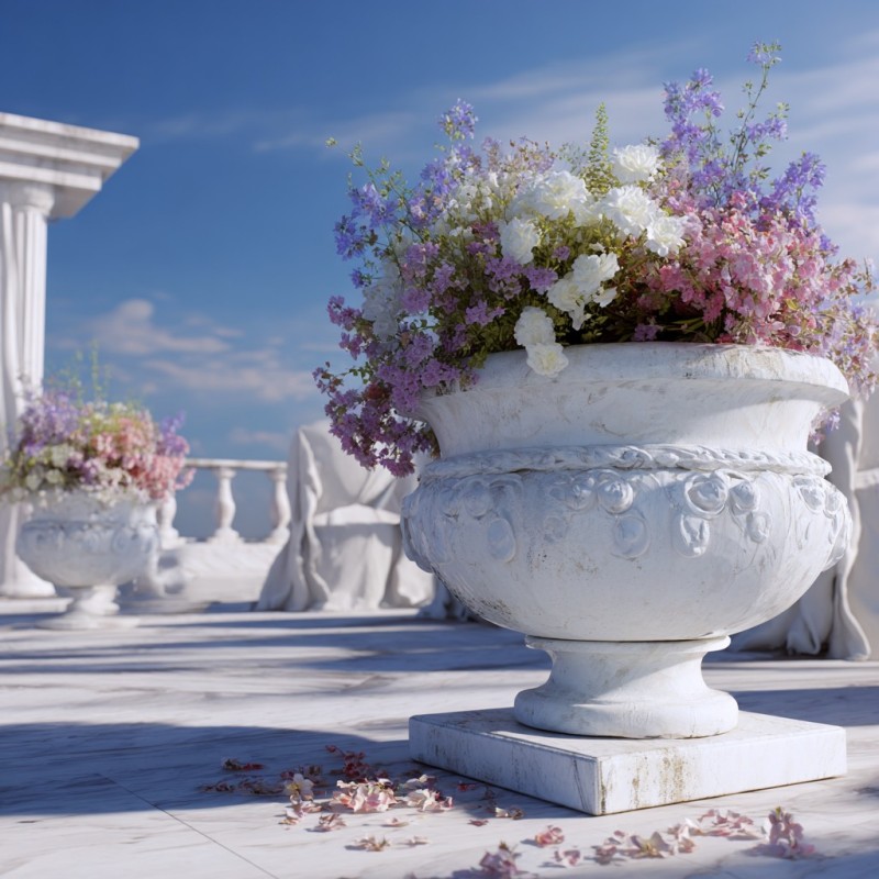 marble flowerpot for wedding