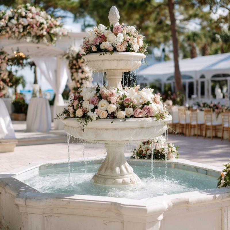 marble fountain for outdoor wedding