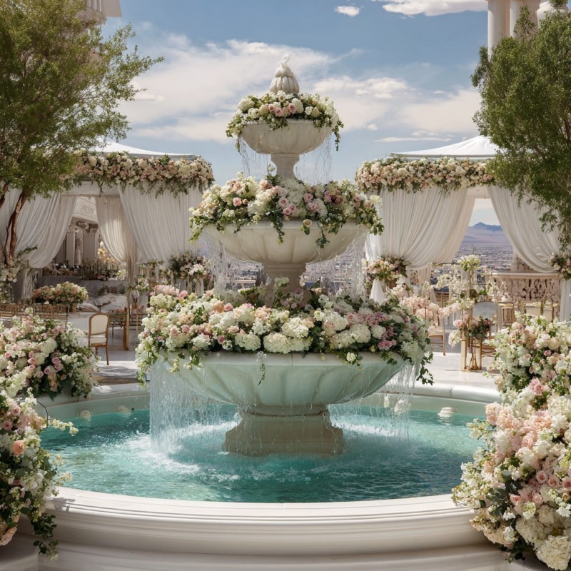 marble water fountain for wedding