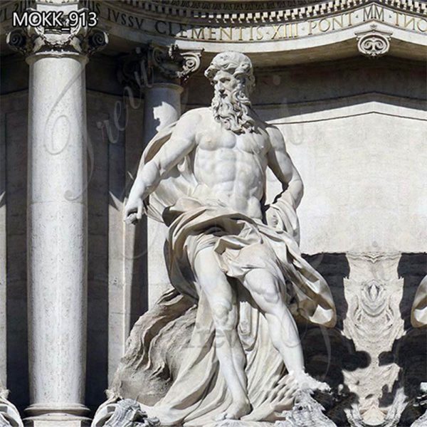 Marble Ancient Trevi  Fountain Oceanus Statue Greek Poseidon Art for sale MOKK-913