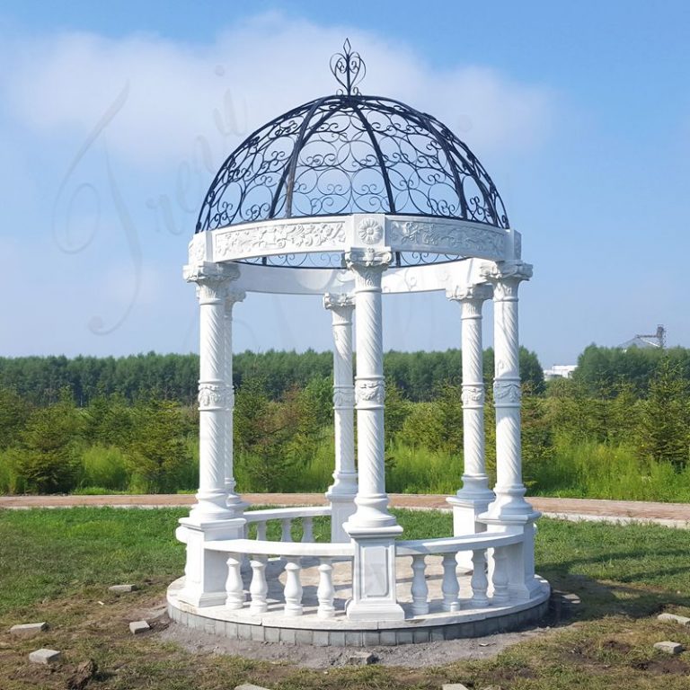 round marble White gazebos