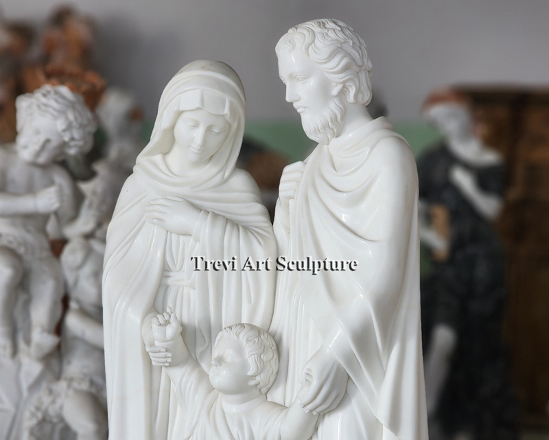 6 feet marble holy family statue details
