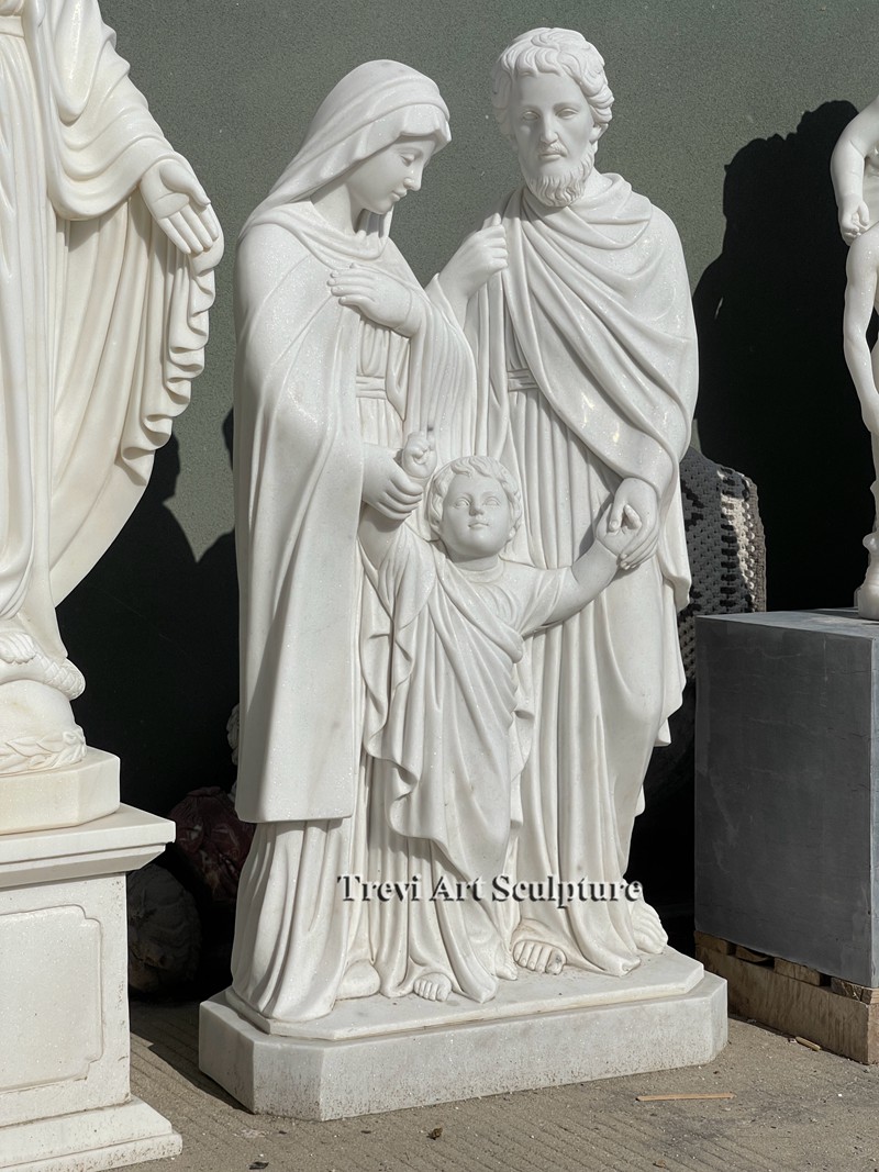 6 feet white marble holy family statue catholic church decor
