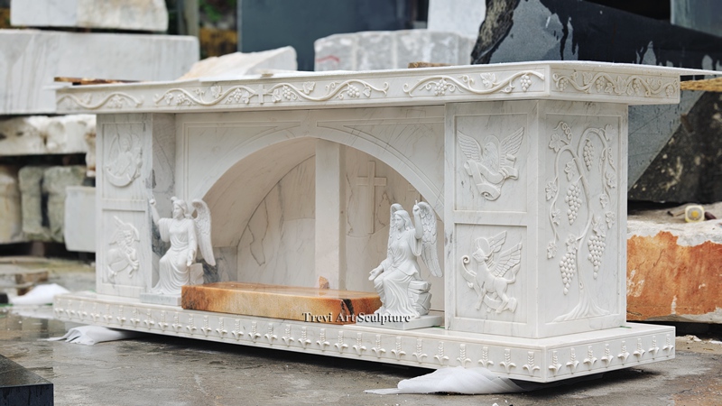 marble altar with angels catholic church decor for sale